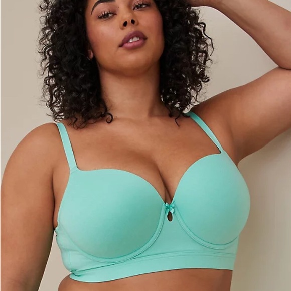 Torrid T-SHIRT LIGHTLY LINED LONGLINE HEATHER STRAIGHT BACK BRA - Picture 2 of 7